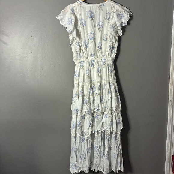 LOVESHACKFANCY Valina Maxi Dress Flutter Sleeve floral cotton coquette XS 0/2 - Picture 13 of 15